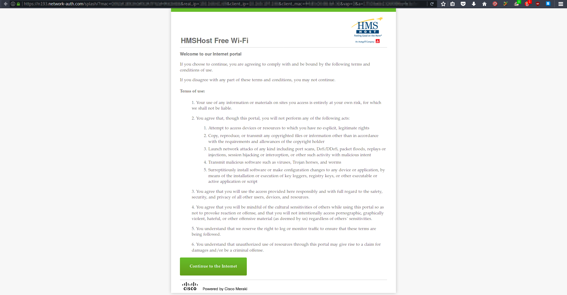 The captive portal page. The captive portal
page.