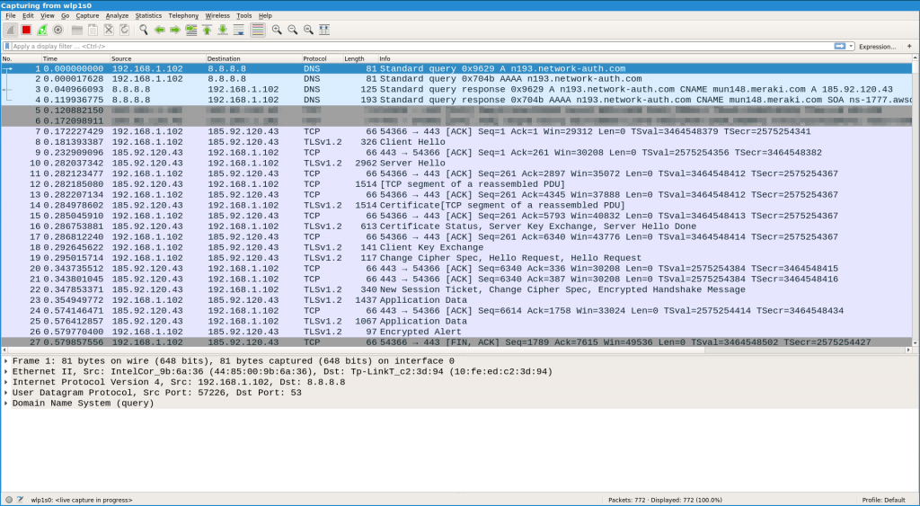 Use wireshark to see what packets are send in the open. Use wireshark to see what packets are send in the
open.